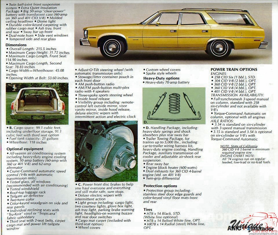 1974 AMC Matador Wagon Brochure Page 3